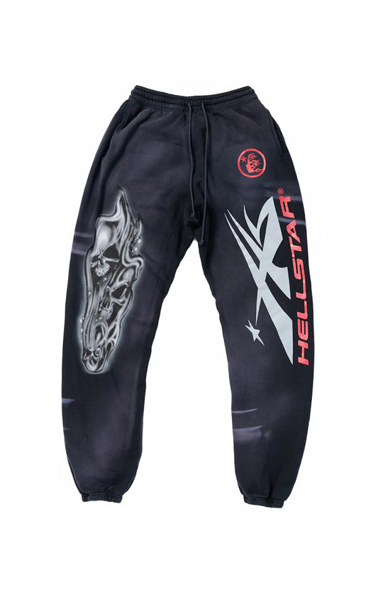 Hellstar Airbrushed Skull Closed Elastic Bottom Sweatpants